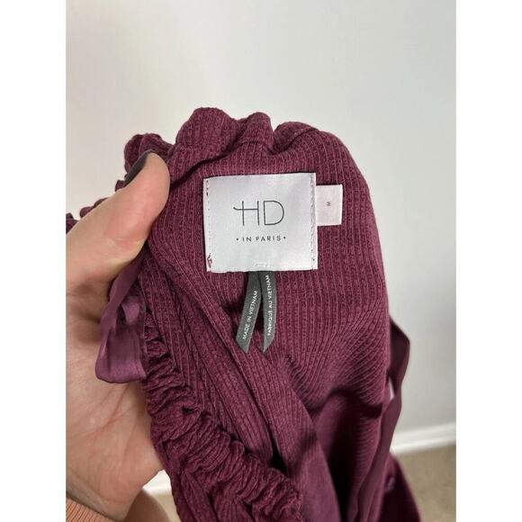 Anthropologie HD In Paris Jacenta Wide Leg Jumpsuit Size Medium Modal Cranberry - Picture 5 of 7